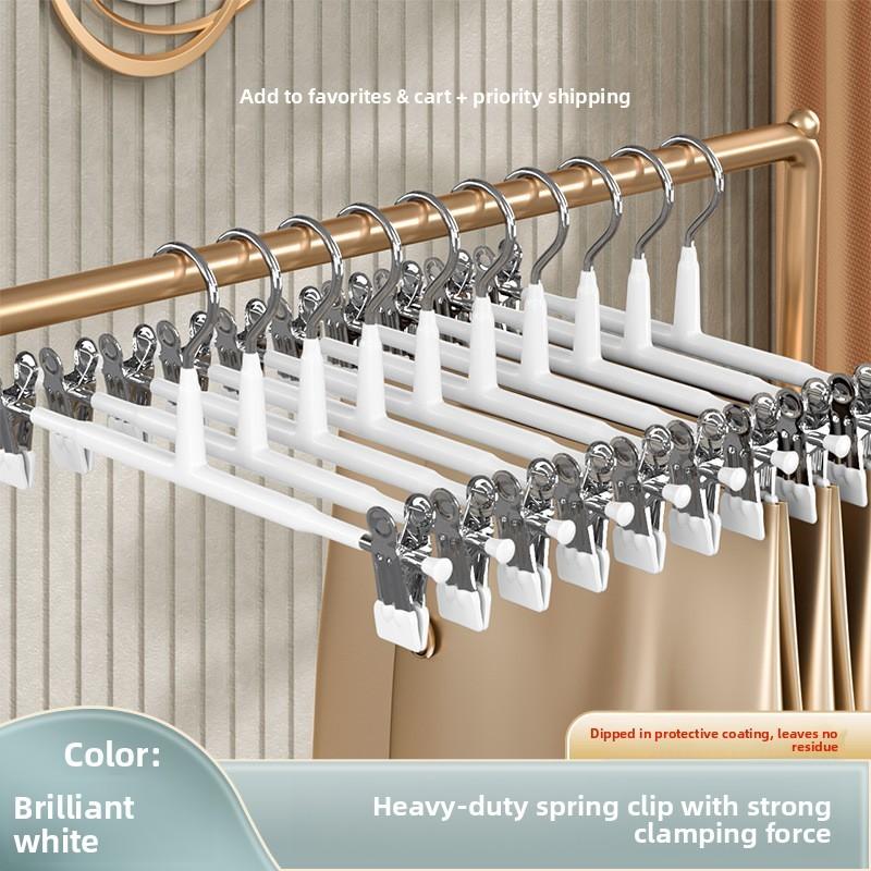 Stainless Steel Pants Hangers With Nonslip Clips For Home Storage And Laundry Organization