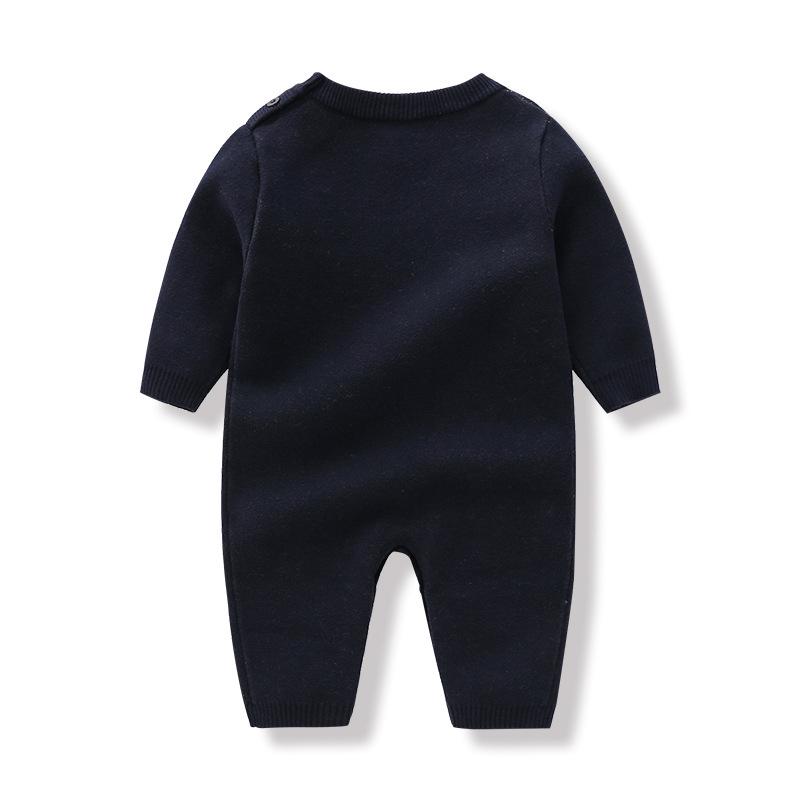 Nordic Little Bear Knitted Romper & Wool Harem Pants for Baby Boys - Autumn/Winter Wear