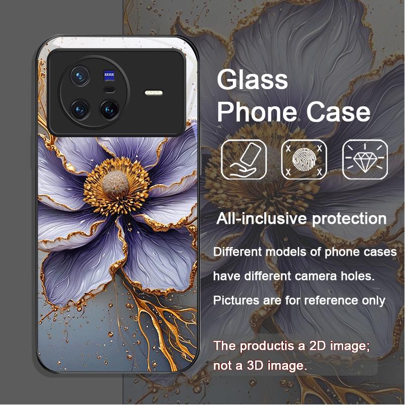 

Розкішний скляний чохол для телефону OPPO Reno 13 F 12 11 Pro 10 SE Find X3 Lite X5 A79 A58 5G з квітковим візерунком під мармур Лотос Oppo A60 4G