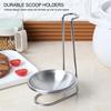 Steel Soup Spoon Rest Stand Spoon Utensil Rack Single/Double Ladle Tableware Storage Shelf