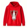 Kids Boys Girls Pullover Hoodie, Vintage Soviet Buran Space Shuttle Print Casual Hooded Sweatshirt for Space Fans, Comfortable Long Sleeve Tops for Da