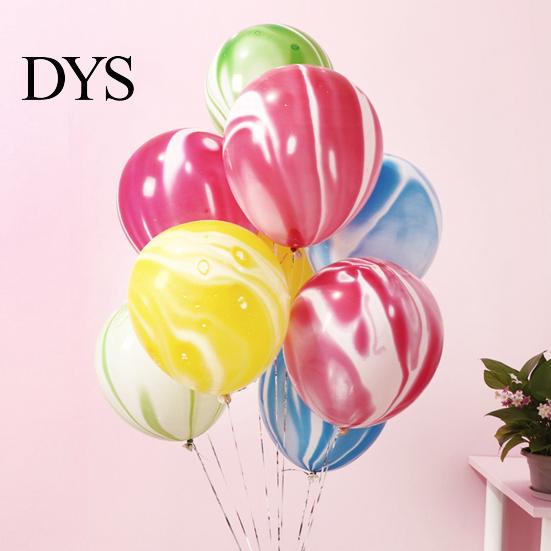 Wedding Party Balloon 10Pcs/Set 12-inch Latex Agate Pattern Anti-burst Thicker Festival Props Birthday Home Ornament Accessories