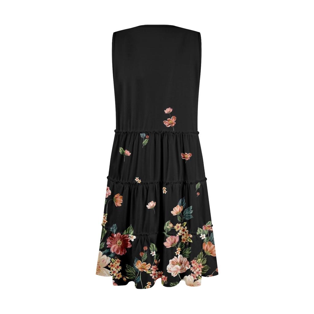 Women's Casual Daily Dating Outing Fashion Print Basic Sleeveless Loose Dress Bohemian Beach Dress Sleeveless Dress