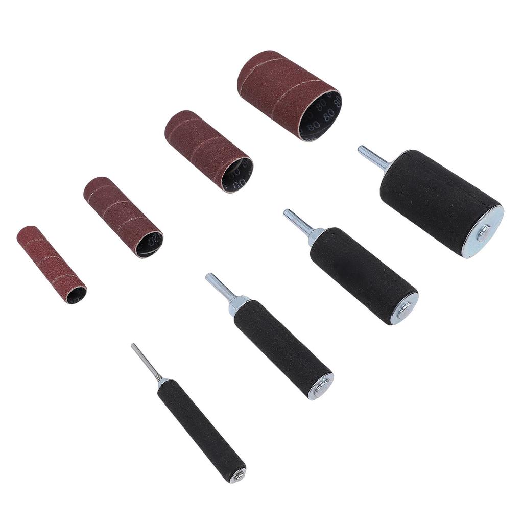Sanding Kit 1/4in Shank 1/2in 3/4in 1in 1-1/2in Sanding s and 80 120 Grit Sleeves for Rotating Tool Electric Drill