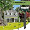 Mole Repellent, 4 Pack Ultrasonic Animal Repellent Solar Powered and Vole Chaser Humane Rodent Repellent Less