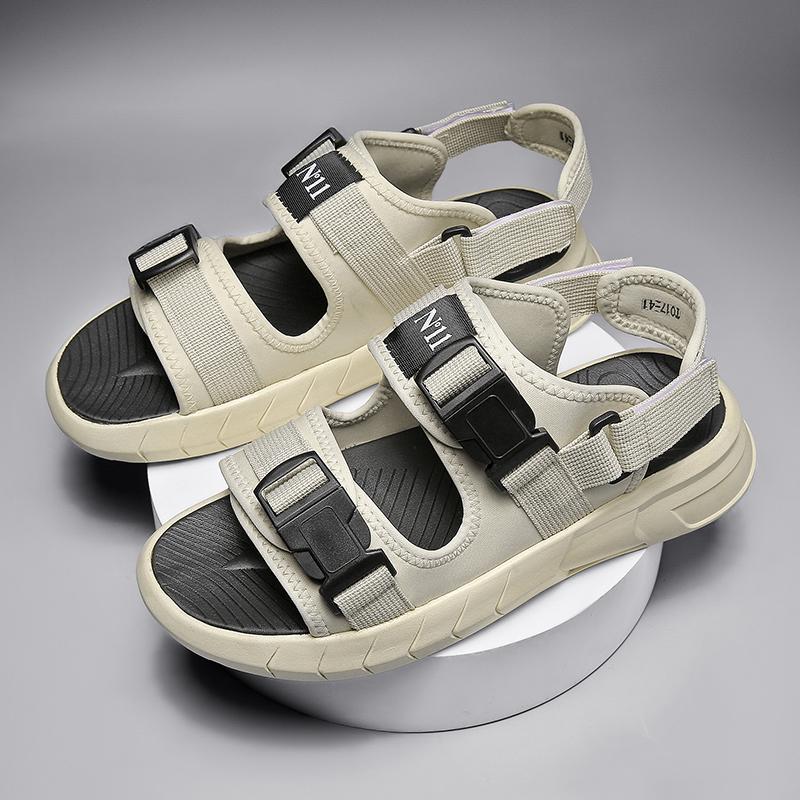 Fashion New Men Sandals Soft Comfortable Non-Slip High Quality Beach Vacation Mens  Sandals Summer Casual Flat Thick Soled Driving Shoes