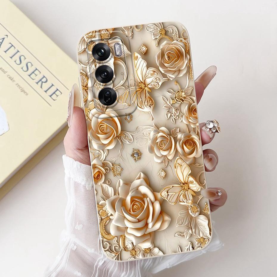 Beautiful Floral Phone Case For OPPO Reno12 12Pro 5G Soft Silicone Shockproof Cover For Oppo Reno12 Pro 5G Reno 12 Cases Bumpers