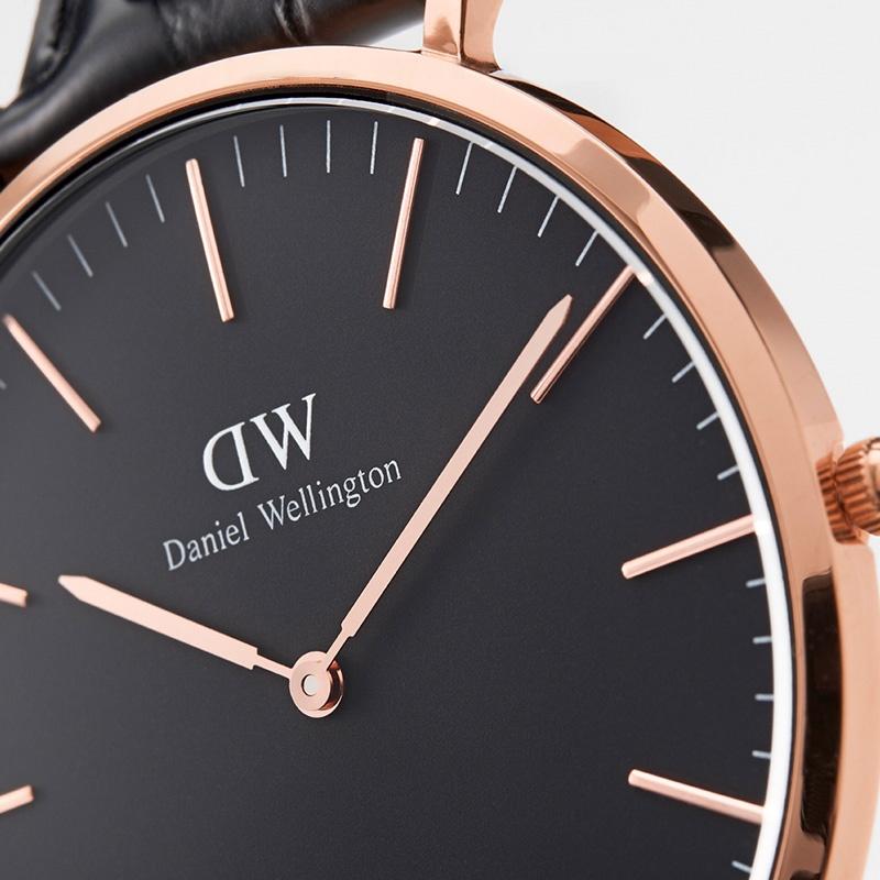 DANIEL WELLINGTON PETITE Series Watch Quartz Movement Nylon Stainless Steel Strap Black Dial Men's Watch Watch DW00100148-1