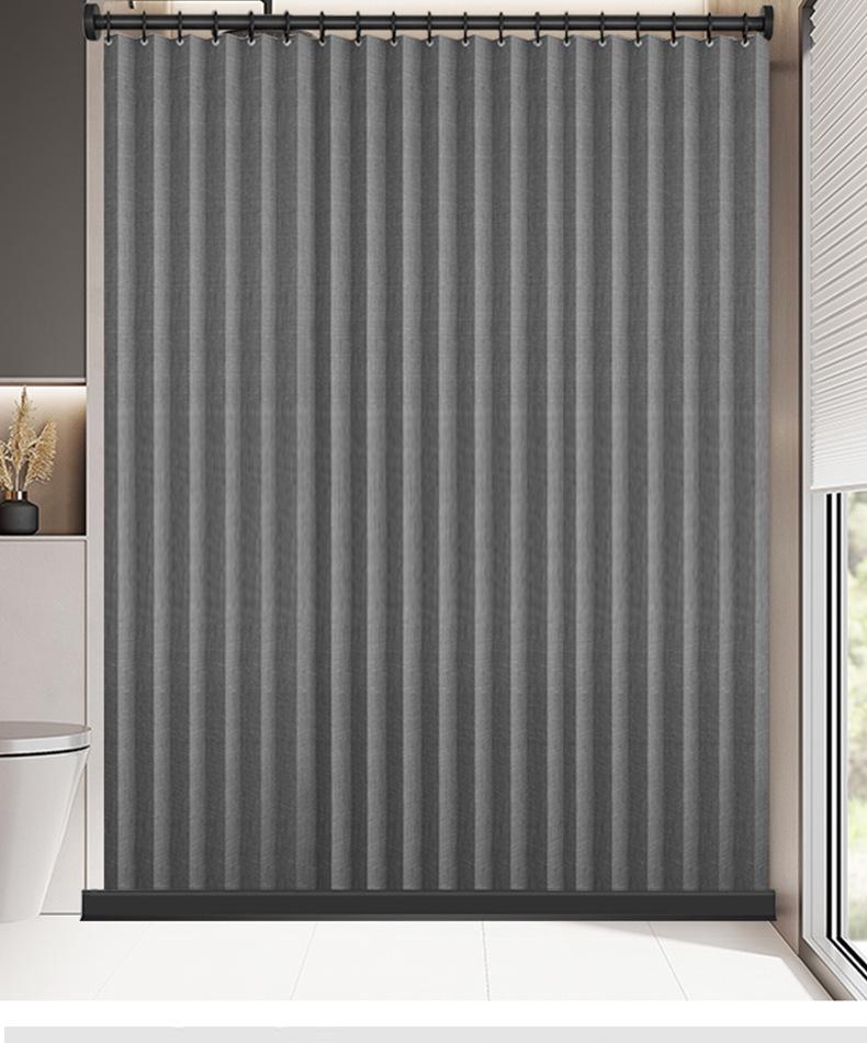 Premium Folding Waterproof Shower Curtain with Mildew Protection, Retractable Rod, No-Drill Installation for Bathroom and Toilet Partitions.