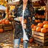 Women's Long Sleeve Halloween Print Cardigan for Casual Everyday Wear