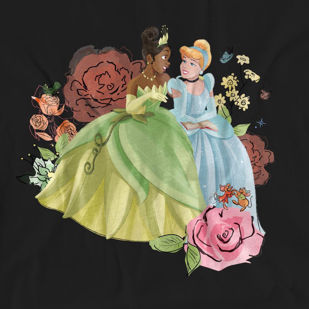 Disney Princess Unisex Adult In The Garden Tiana And Cinderella T-Shirt