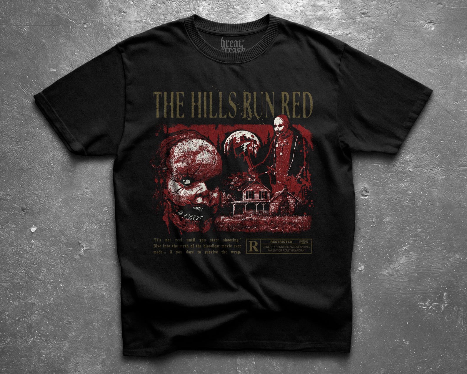 The Hills Run Red T-Shirt, Cult Slasher Horror Tee, Babyface Killer Graphic Shirt, Vintage 2000s Horror Movie Gift, Dark Aesthetic Apparel XL