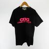 T-shirt Nera Comme Des Garcons Cdg con Logo Rosa Taglia-T086-051 Manica Corta T-shirt Unisex