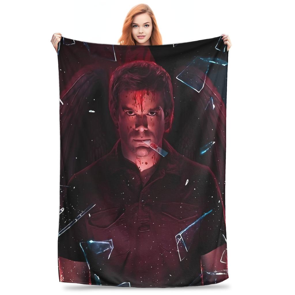 Dexter Morgan TV Horror Blanket Warm Soft Funny Plush Bedding Throws For Girls Boys Living Room Flannel Bedspread Bed Cover