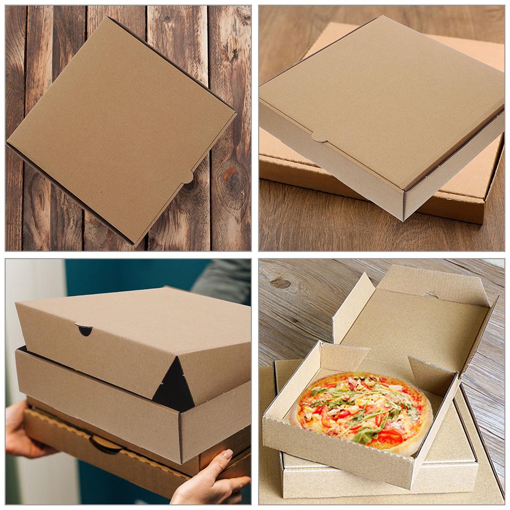 12 Pcs Mini Pizza Box Wrapping Boxes Multi-function Practical Paper Bakery Storage Restaurant Supply