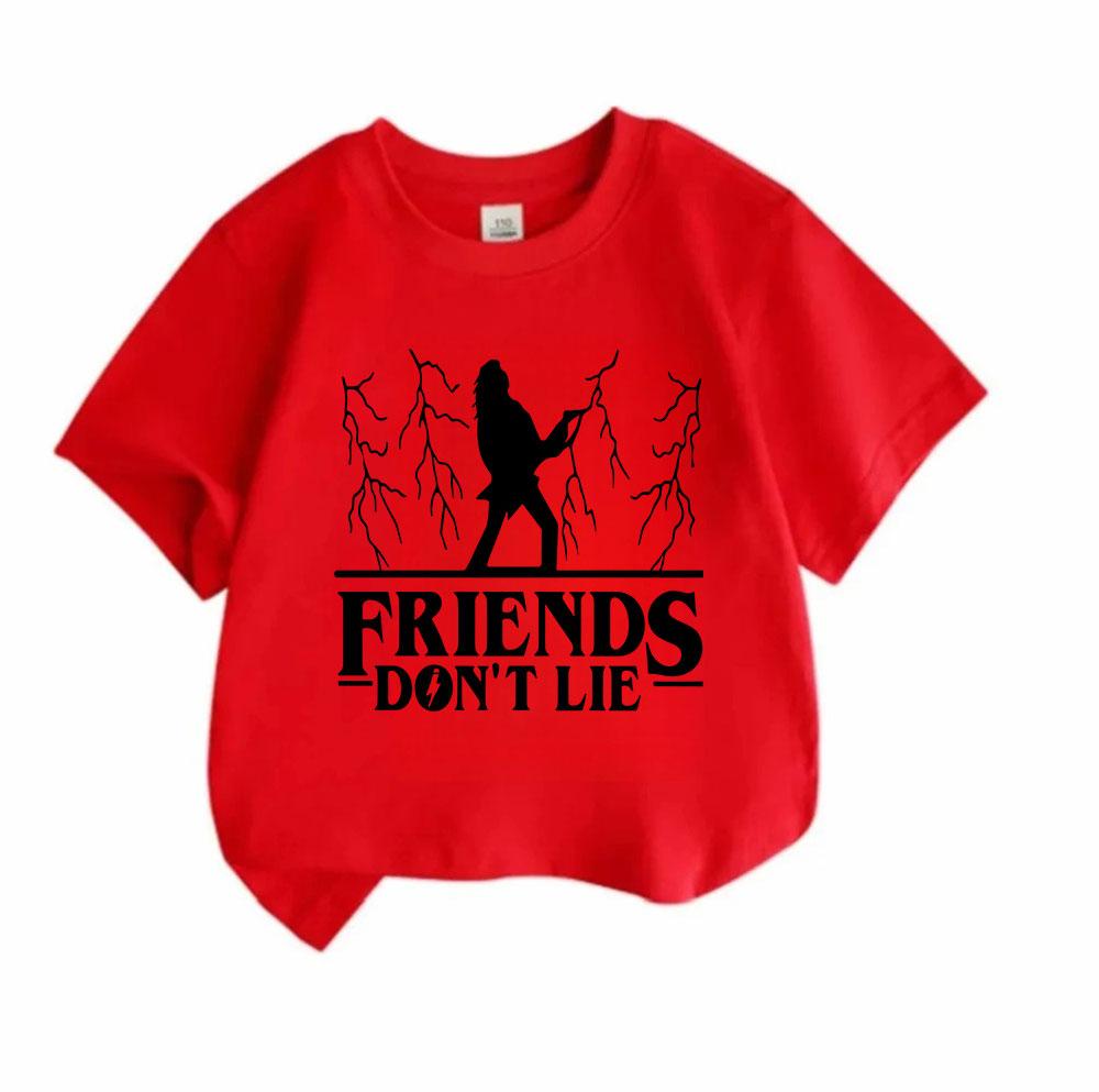 Kids Boys Girls 100% Cotton Crew Neck Short Sleeve T-Shirt, Funny Friends Don't Lie Print Cartoon Casual Summer Soft Lightweight Tees for Children Dai