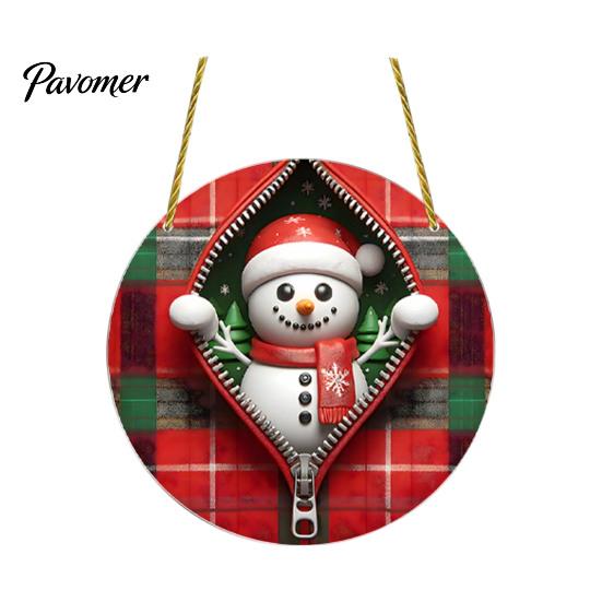 Indoor Holiday Home Ornaments Double-sided Acrylic Christmas Hanging Ornaments, Xmas Cartoon Snowman/Penguin/Gingerbread Man/Santa Claus Lightweight