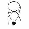 Heart Pendant Necklace With Leather Chain For Women Fashion Accessory