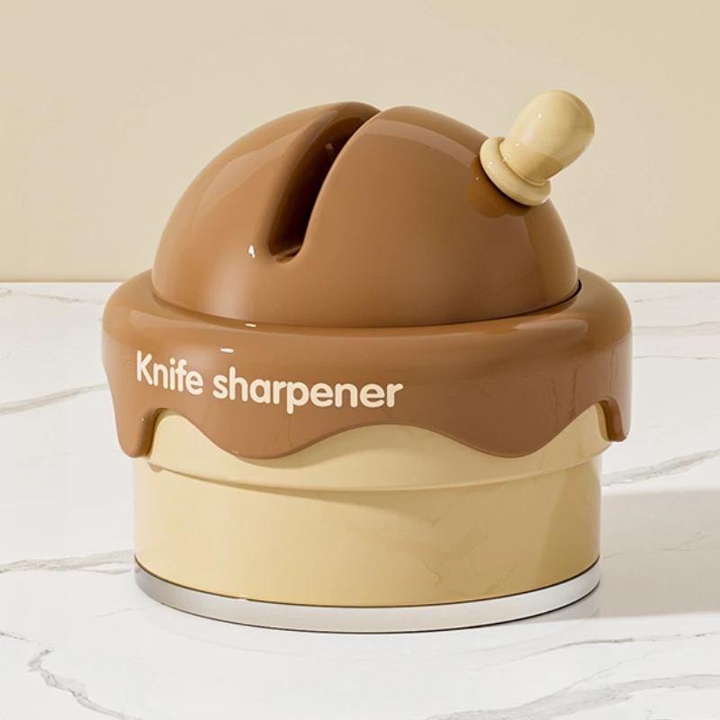

1 шт. Домашний кухонный камень для заточки ножей Присоска для мороженого Точилка для ножей V-образная точилка для ножей Держатель 1PC коричневый