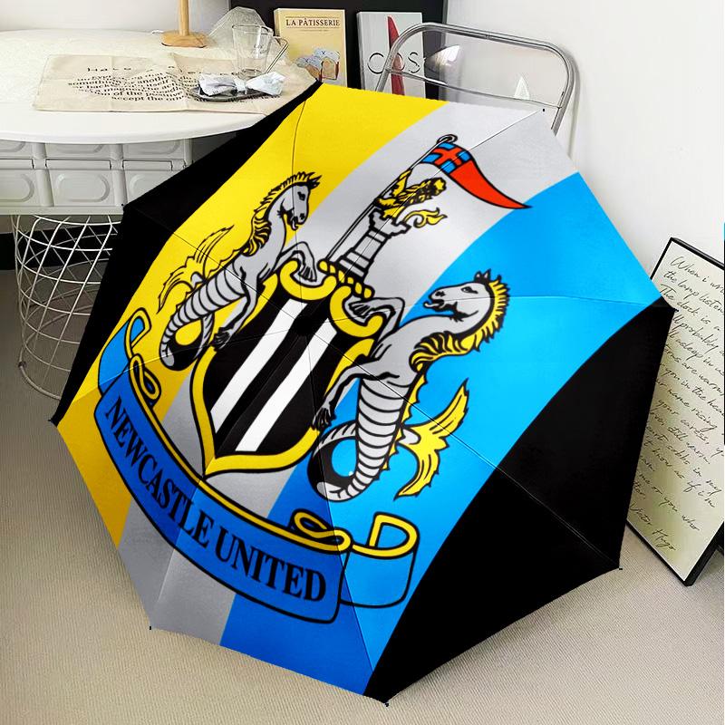 Newcastle United Crest Automatic Folding Umbrella - 8-Rib Travel Umbrella with Auto Open/Close & Portable Gifts for Holidays or Birthdays