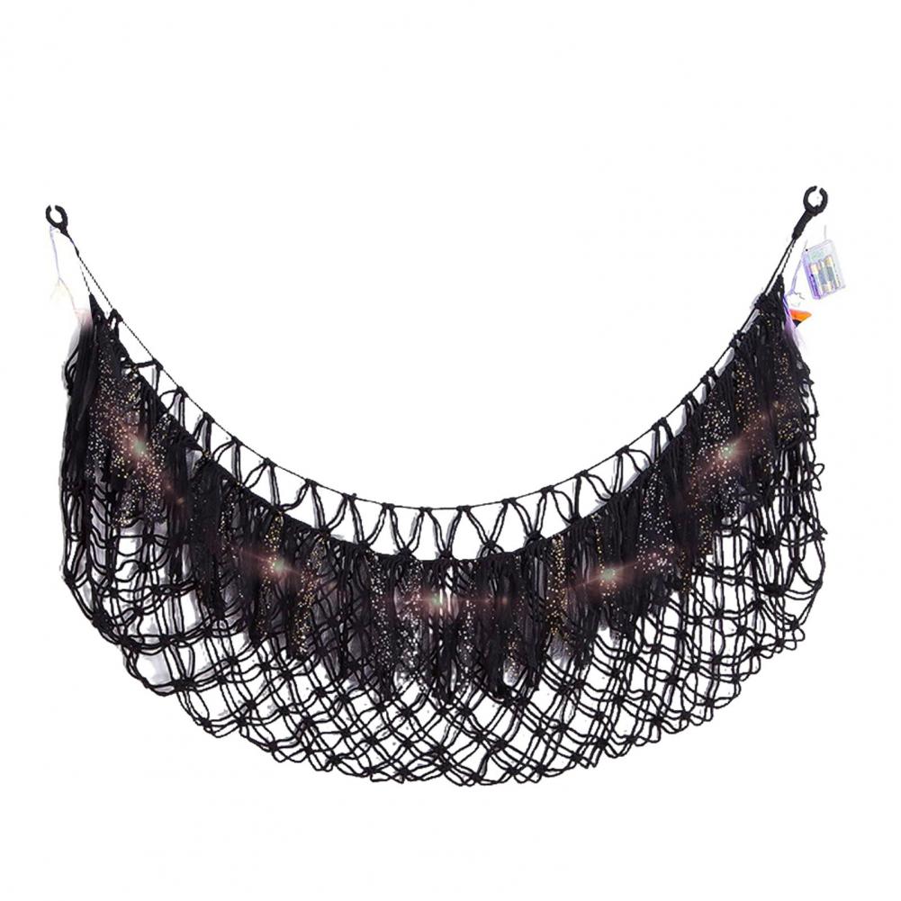 Rete Imbottita Rete Imbottita Amaca portaoggetti Capacità Rete portaoggetti da parete per giocattoli con Luci a filo Design con nappe Stanza dei giochi per peluche