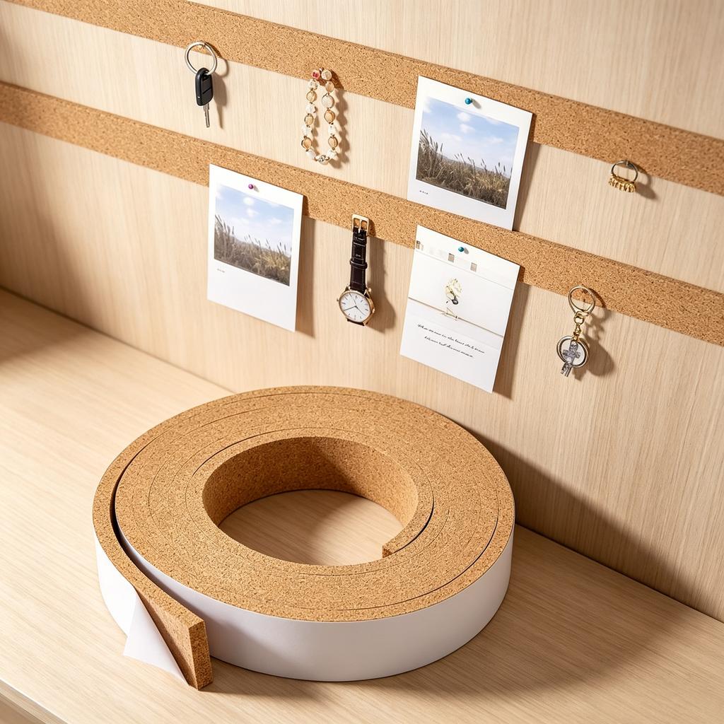 2 Rolls Self Adhesive Cork Board Strips Bulletin Boards Tape Wall Strips Notice Memo Message Boards Photo Wall Decor