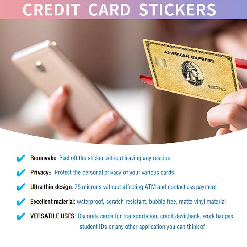 4 adesivi per carte di credito per skin per carte di credito Adesivo per carta di debito Adesivo personalizzato per carta bancaria Copertura Decalcomania per carta di credito