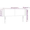 3122956 vidaXL LED Headboard Black 147x16x78-88 Cm Fabric