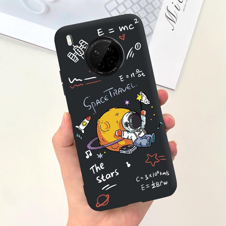 For Huawei Y9a 2020 Silicone Case FRL-22 FRL-23 Cute Astronaut Love Heart Slim Soft TPU Phone Case on Huawei Nova Y9a Y 9A Cover
