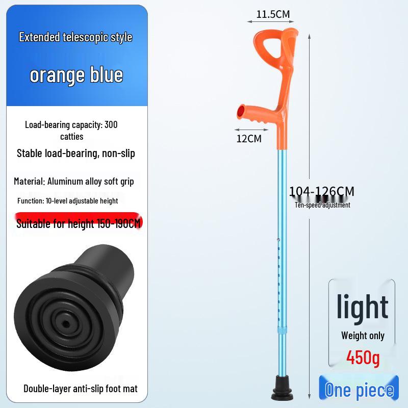 Foldable Non-Slip Double Elbow and Underarm Crutches