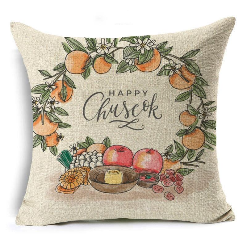 New Thanksgiving Pumpkin Linen Pillow Cover Festive Home Decoration Pillow Cushion Cover