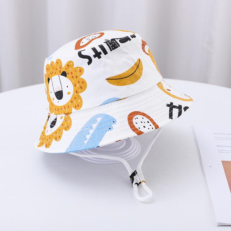 Summer Baby Hat Boy Girl Cotton Uv Protection Sun Cap Children Panama Beach Kids Bucket Hat Cute Cartoon Infant Caps