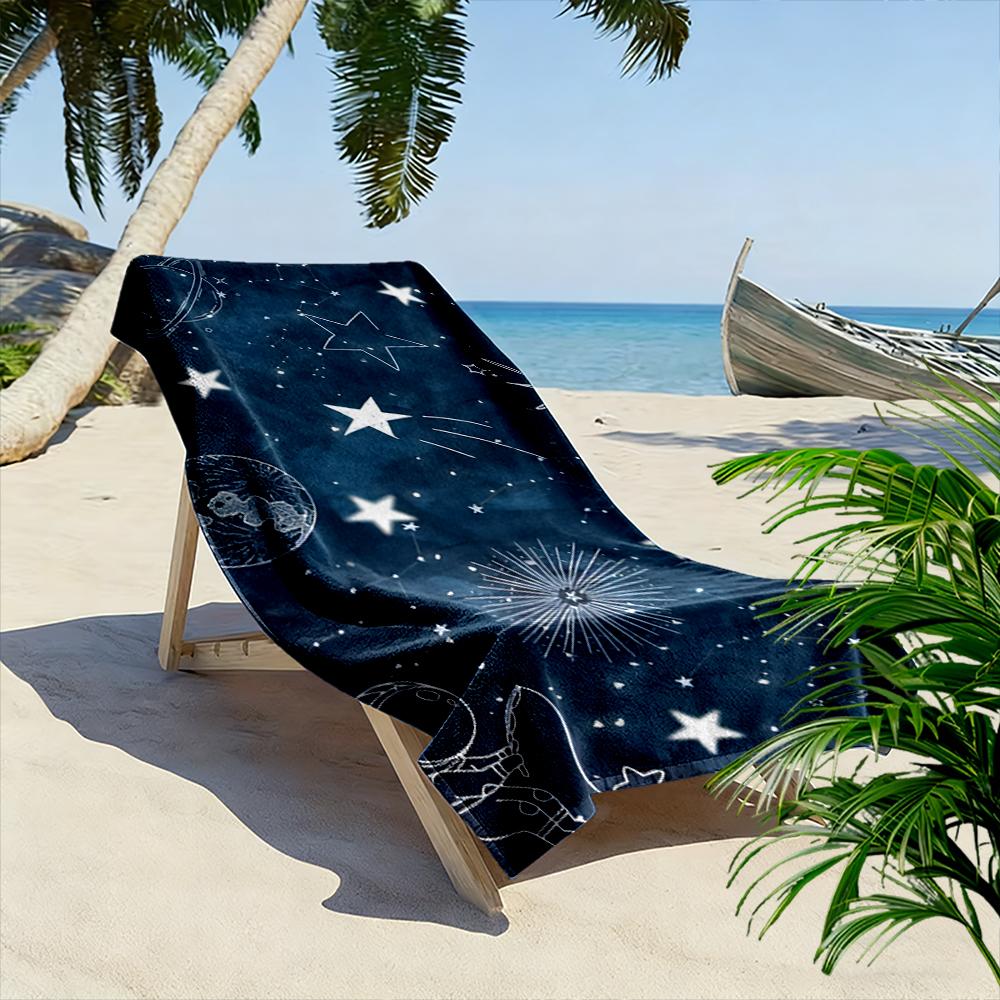 Astronaut und Sterne Galaxie Design Strandtuch schnelltrocknend für Reise Outdoor-Sport Joggen Strand und Schwimmen