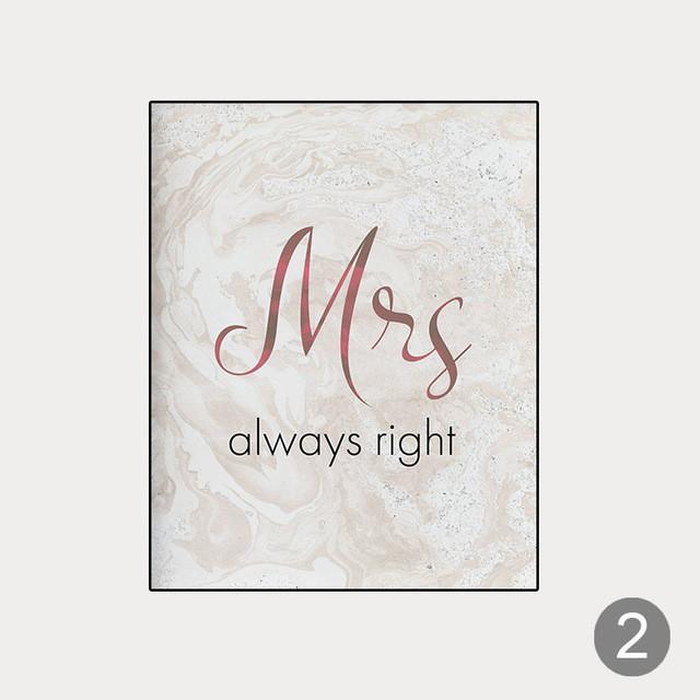 Minimalist Quote Wall Art Mr Rignt Paintings for Interior Canvas Posters and Prints for Living Room Frameless Art Picture Decor No Frame