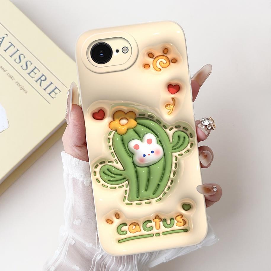 For iPhone 16E Case Popular Flower Cartoon Silicone Phone Cover For iPhone16E Funda For iPhone SE 2025 SE4 Shockproof Soft Cover