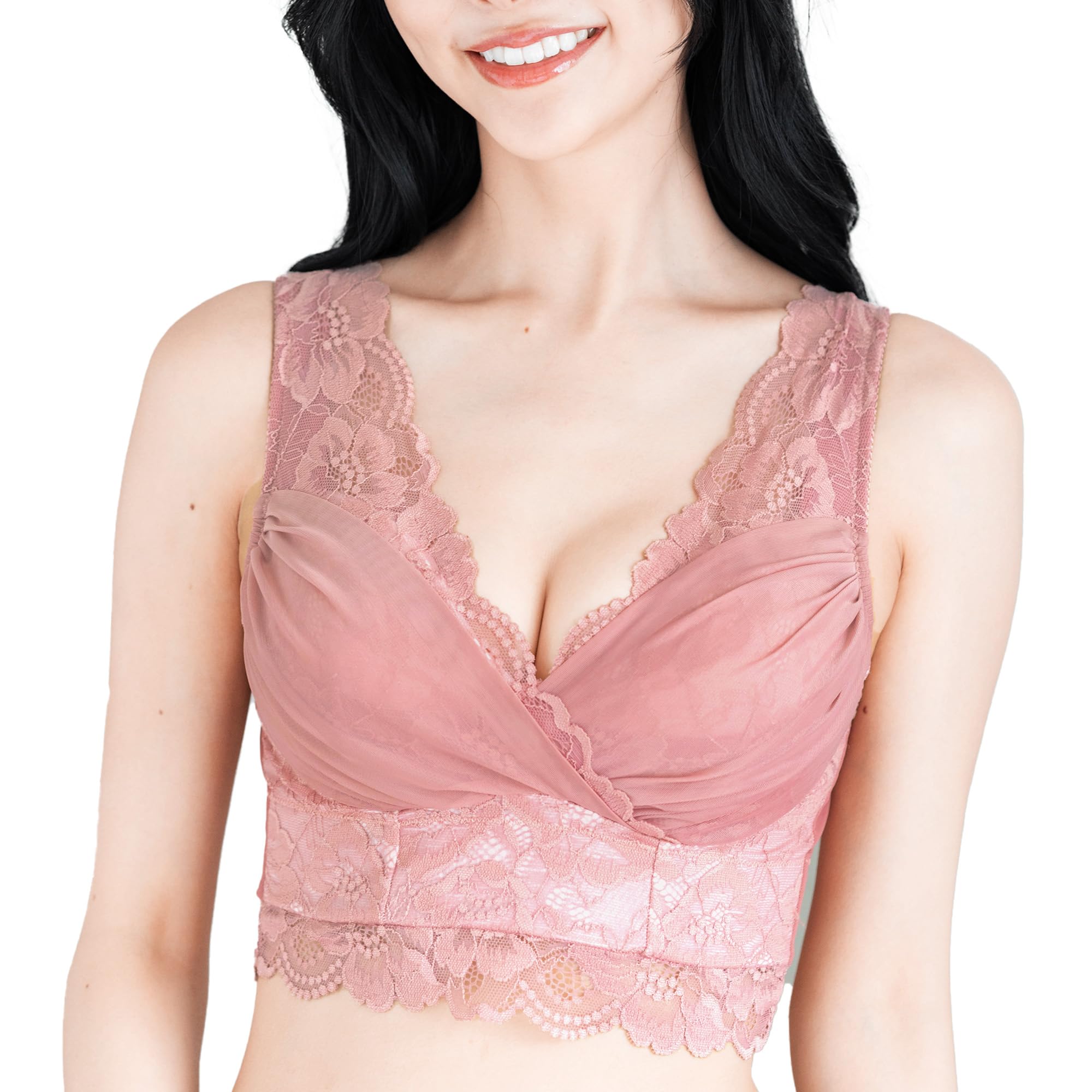 

Ночной бюстгальтер Нет Создайте красивое декольте Днем и ночью во время сна LL [Flande Lingerie] Без косточек [Удобный! теснота! удобство] использования, чашки, полностью кружевные