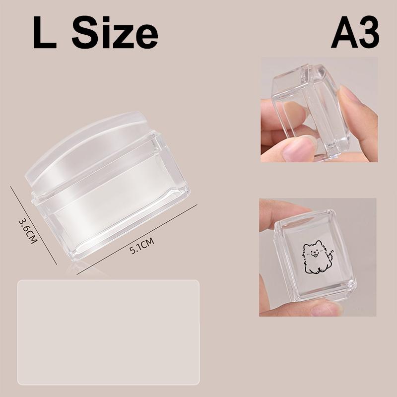 Transparent Nail Seal With Scraper Erasable French Nails Stamp Template Printing Tool Nail Polish Stamping Manicure Tool