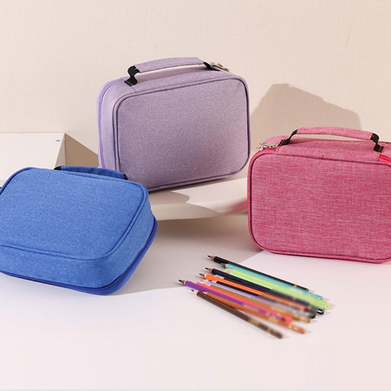 High Capacity Pen Case Multifunctional Pen Pouches 72 Slots Colored Pencil Bag With 2 Removable Sleeves Portable Pen Bag