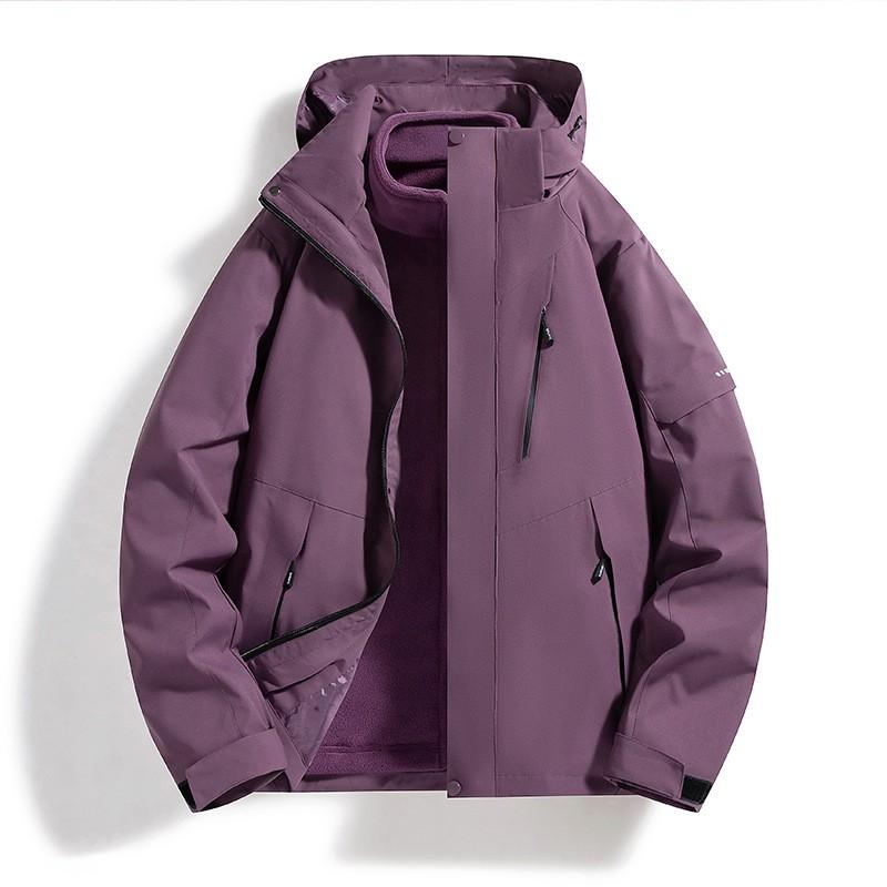 3-in-1 Waterproof Windproof Hiking Jacket With Removable Fleece Liner Women Men Winter Outdoor Adventure