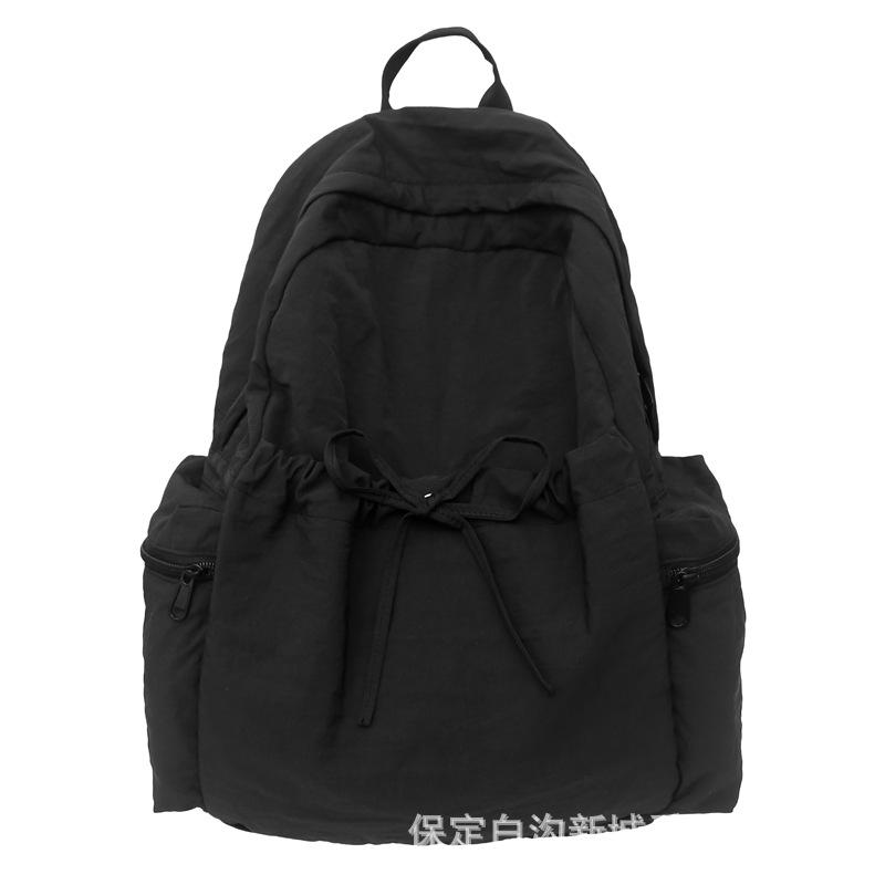 Schoolbag Backpack Female Student Versatile ins Solid Color School Bag Large Capacity Backpack Primary School Junior High School University Korean