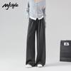 MJ STYLE Women's Retro Plaid Wide-Leg Casual Pants