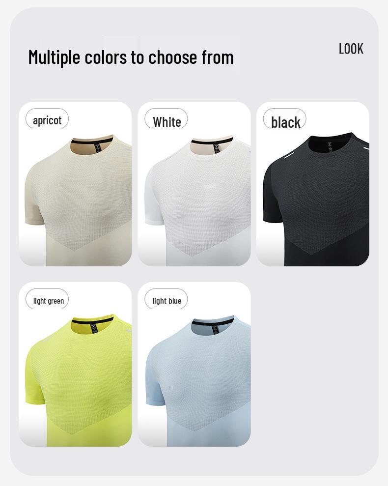 Men's Quick-Dry Sports Hiking Tee: Sweat-Wicking, Crew Neck, Short Sleeve, Digital Print Fitness Top