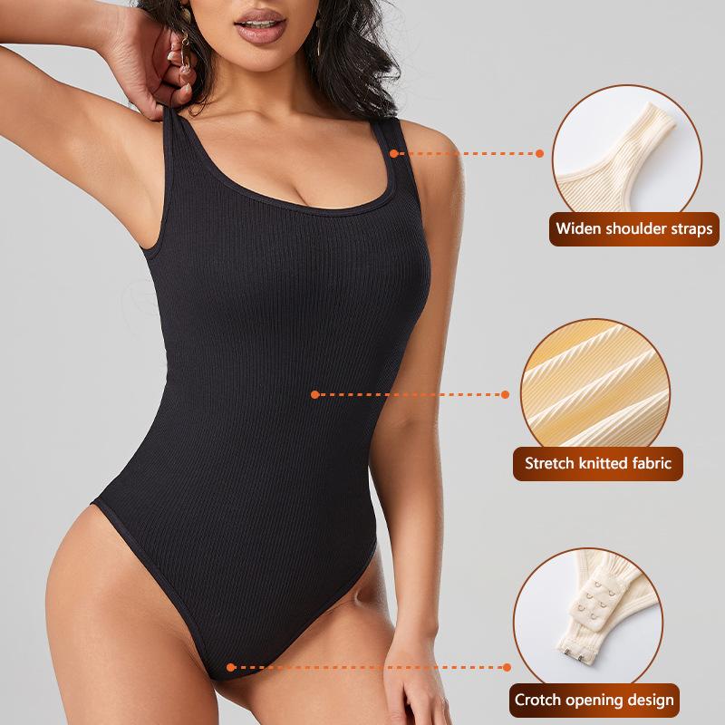 Cinturino solido aderente corpo sexy casual basic bianco body estivo top da donna body trasparente senza maniche tuta slim