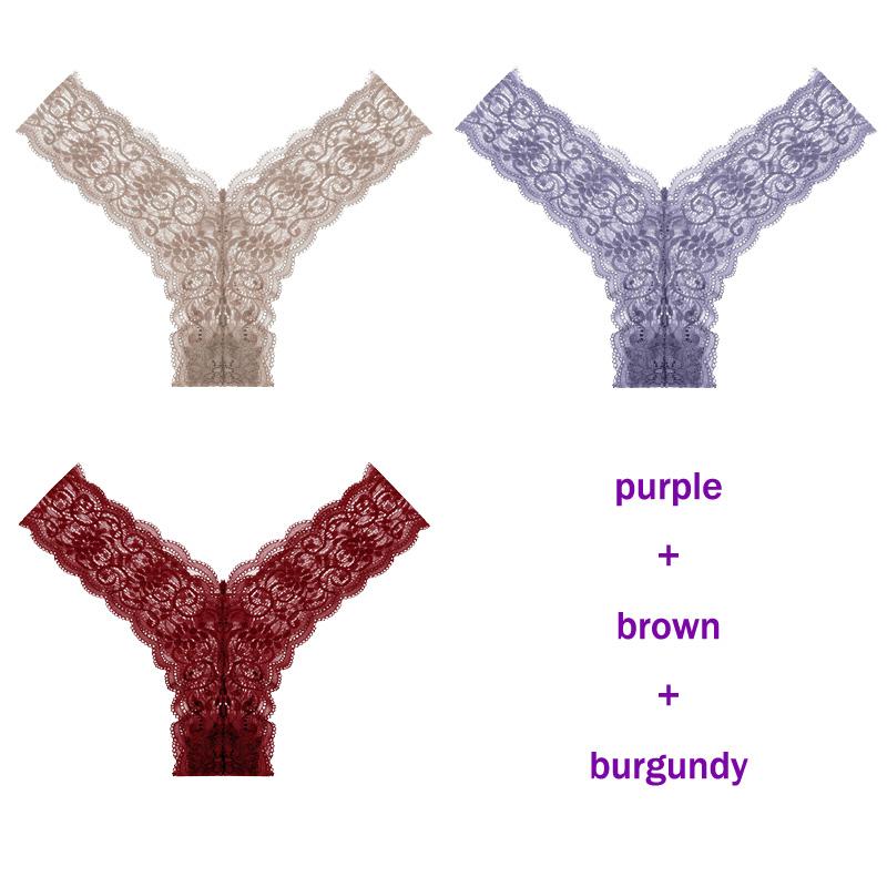 CINOON 3 Teile/los frauen höschen Transparent Low-Taille Unterhose Aushöhlen Tanga Weibliche Nahtlose G-String Sexy Unterwäsche Spitze Dessous panty
