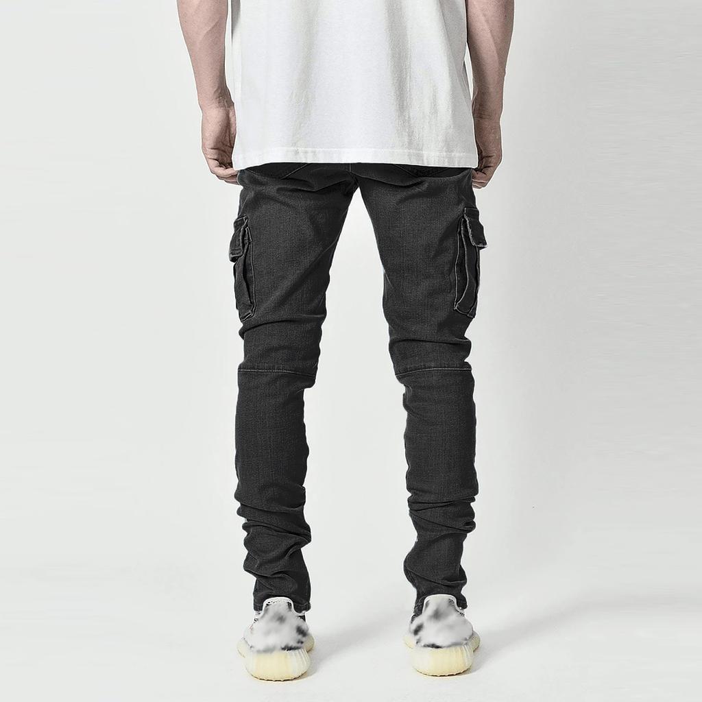 Pantaloni di Jeans Elasticizzati da Uomo con Strappi e Personalità