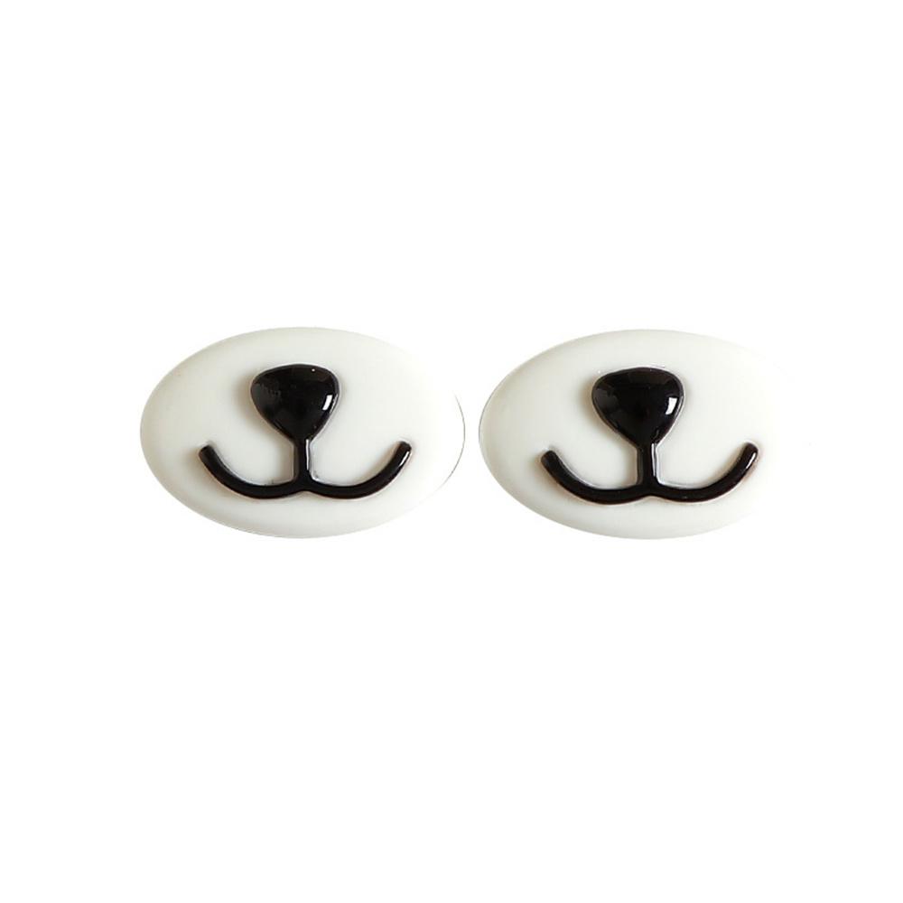 10/20 Pieces Cartoon Elliptical Nose and Mouth Accessories for DIY Dolls, Hole-Top Shoes Buckles, Refrigerator Clings, Stickers