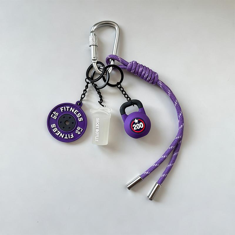 Bag Charm Funny Multicolor Gym Series Handmade Rope Kettlebell School Bag Charm Creative Sporty Bag Pendants