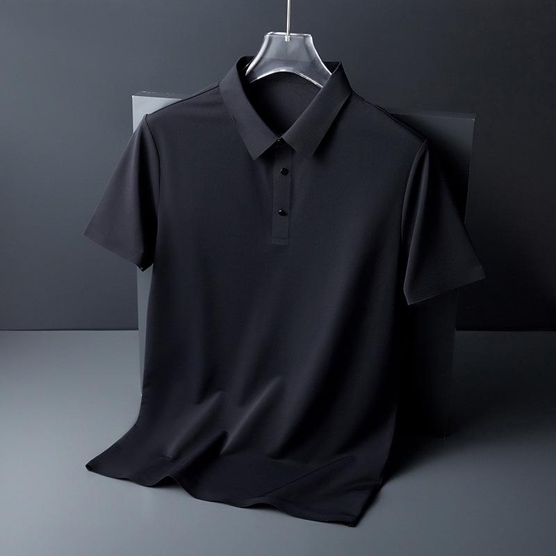 Men's Business Casual Ice Silk Polo - Slim Fit Summer Short-Sleeve Shirt