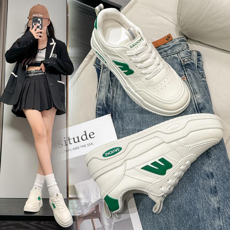 Spring and Autumn New Sports Leisure Ins Leather Soft Sole Single Shoes Student Board Shoes