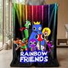 Rainbow friendsPrinted Flannel Blanket Cozy Skin-Friendly Warm Throw for Couch Bed Indoor Daily Use